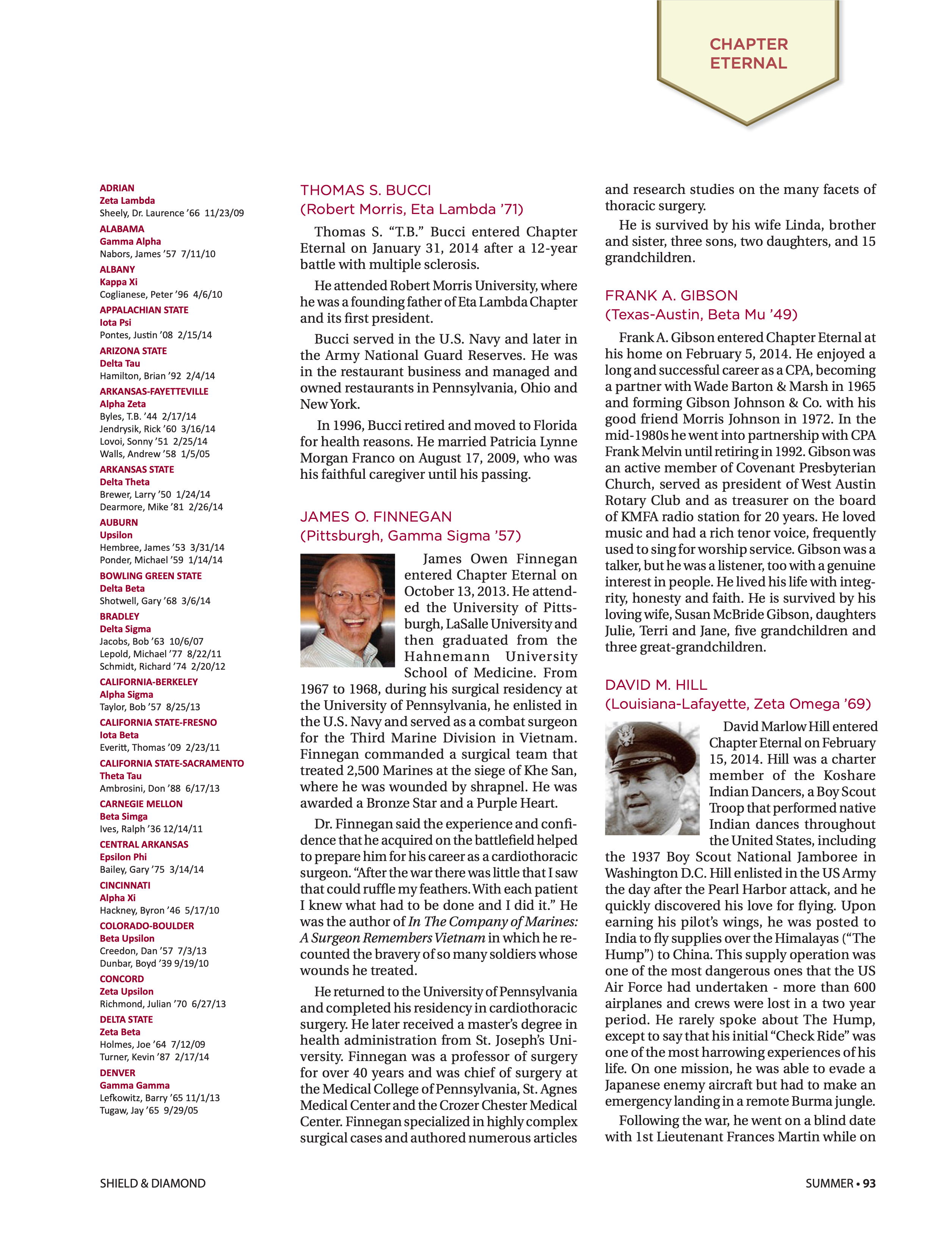 Chapter Eternal, Summer 2014